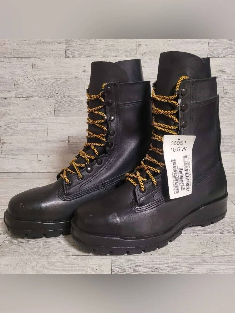 Men's Belleville 360ST Black Leather Steel Toe Combat Boots Size 10.5 Wide NEW